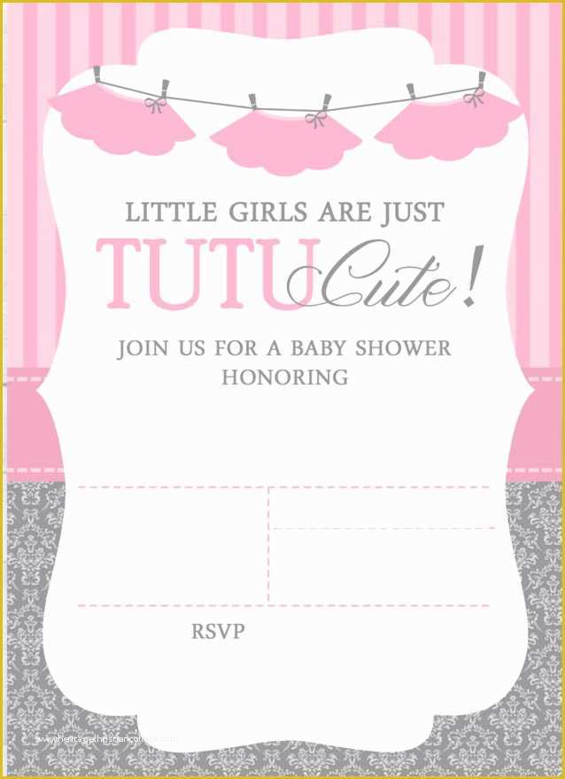 Free Online Baby Shower Invitations Templates Of Cute Ballerina Baby Shower Invitations Free