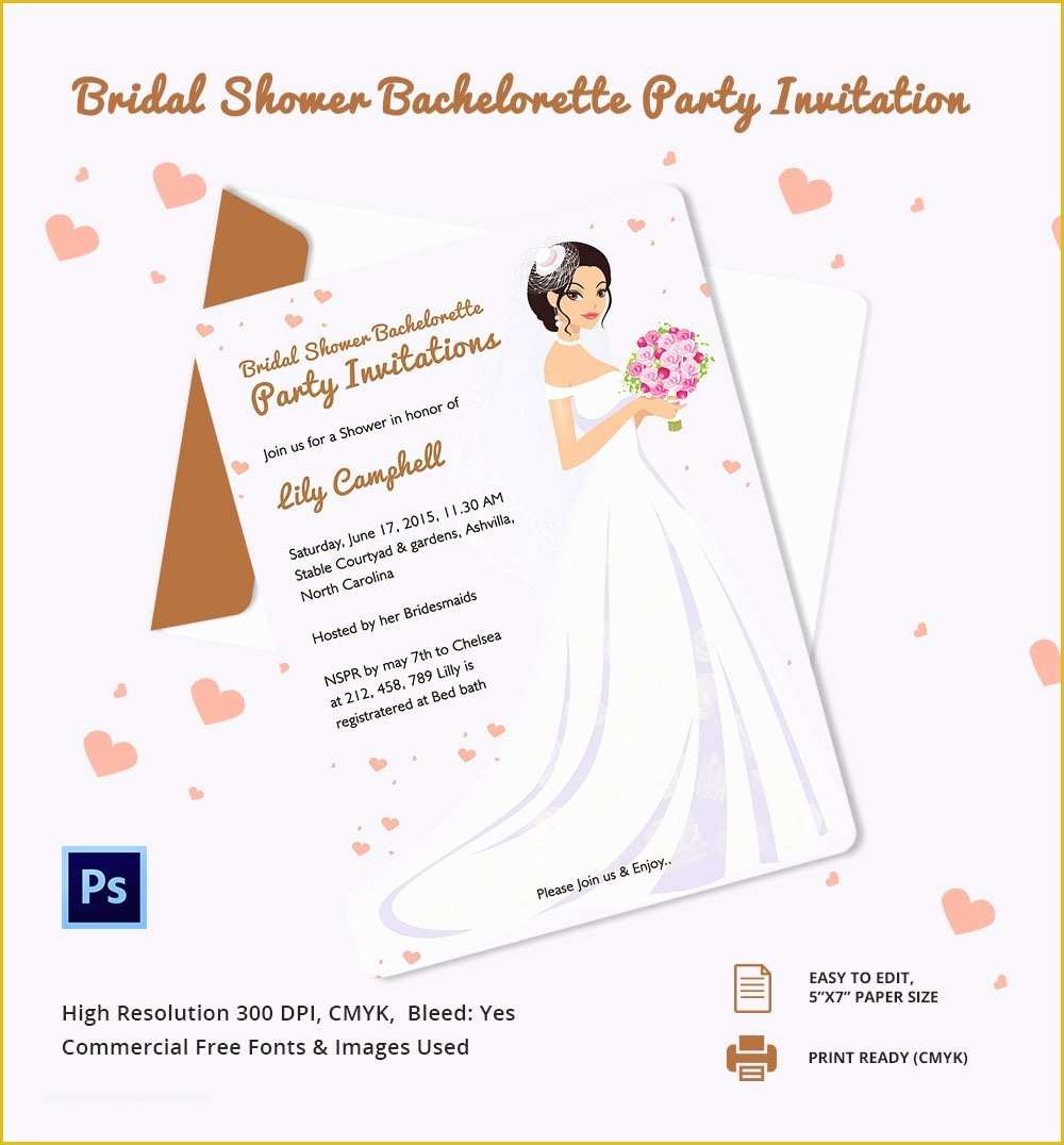 Free Online Bachelorette Party Invitations Templates Of Bachelorette Invitation Template 40 Free Psd Vector