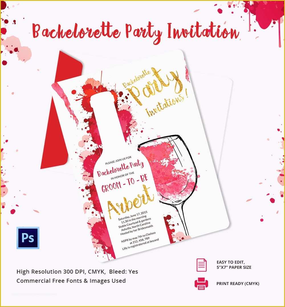 Free Online Bachelorette Party Invitations Templates Of Bachelorette Invitation Template 40 Free Psd Vector