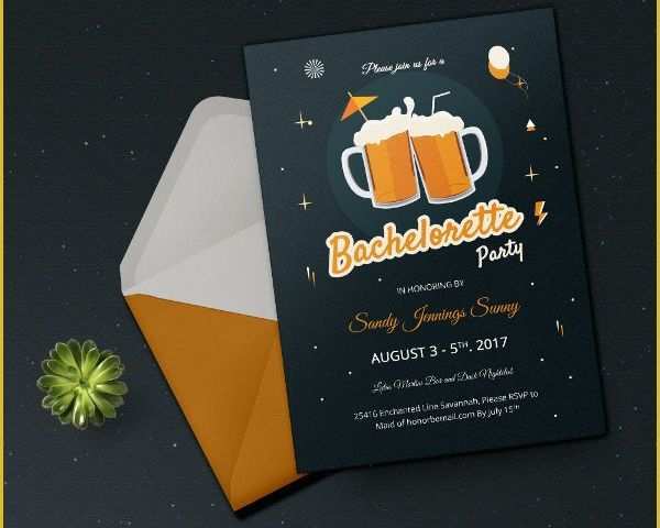 Free Online Bachelorette Party Invitations Templates Of Bachelorette Invitation Template 40 Free Psd Vector