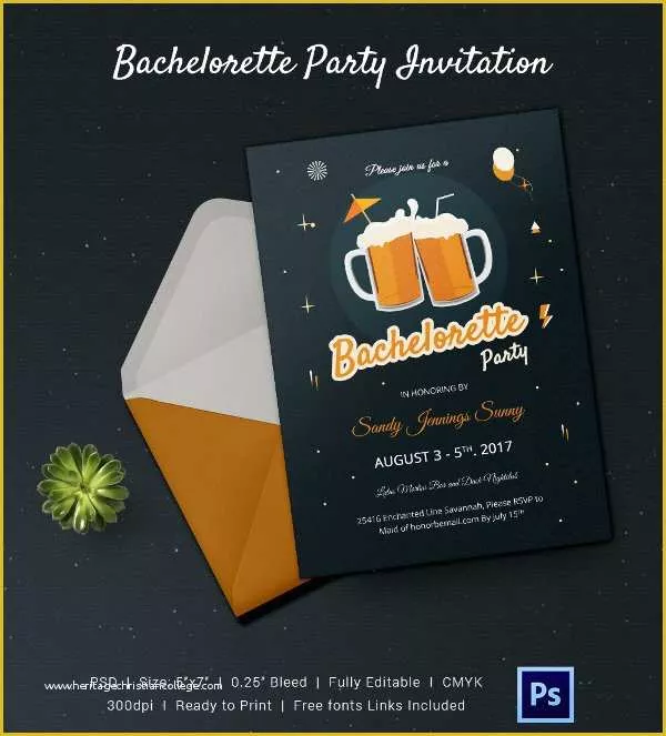 Free Online Bachelorette Party Invitations Templates Of Bachelorette Invitation Template 40 Free Psd Vector