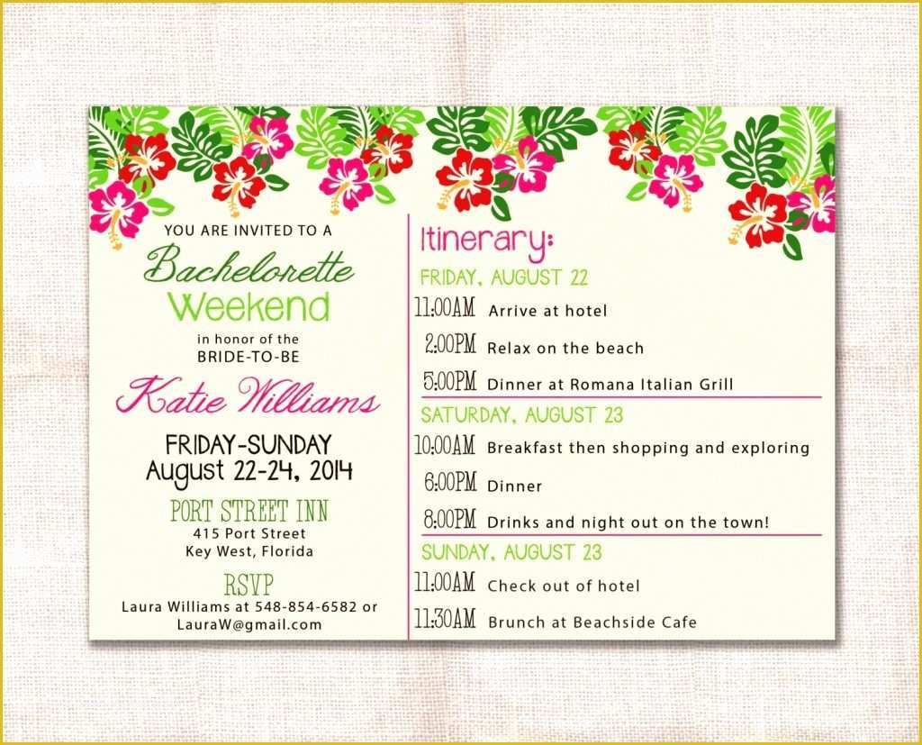 Free Online Bachelorette Party Invitations Templates Of Bachelorette Itinerary Template Etsy Party Weekend