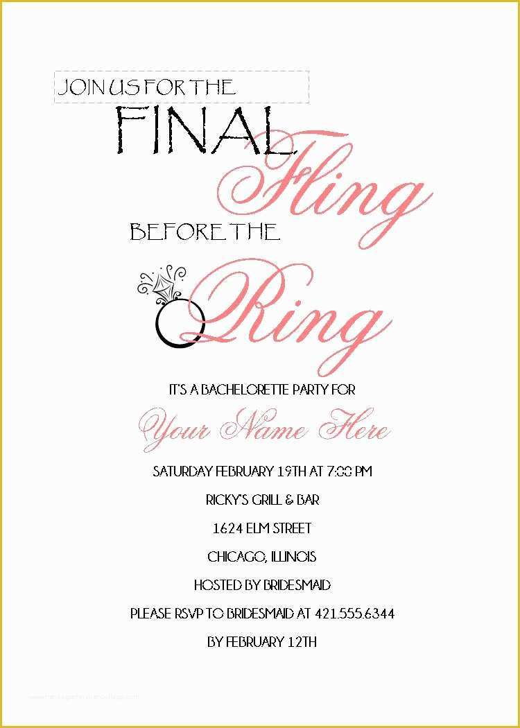 Free Online Bachelorette Party Invitations Templates Of Free Bachelorette Party Invitation Templates