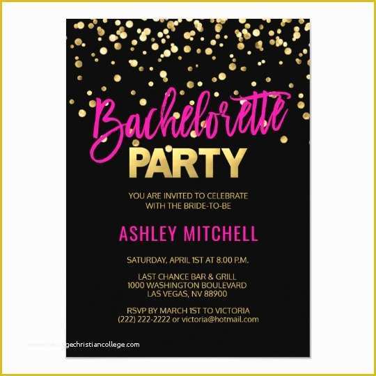 Free Online Bachelorette Party Invitations Templates Of Hot Pink Bachelorette Party Invitations Templates