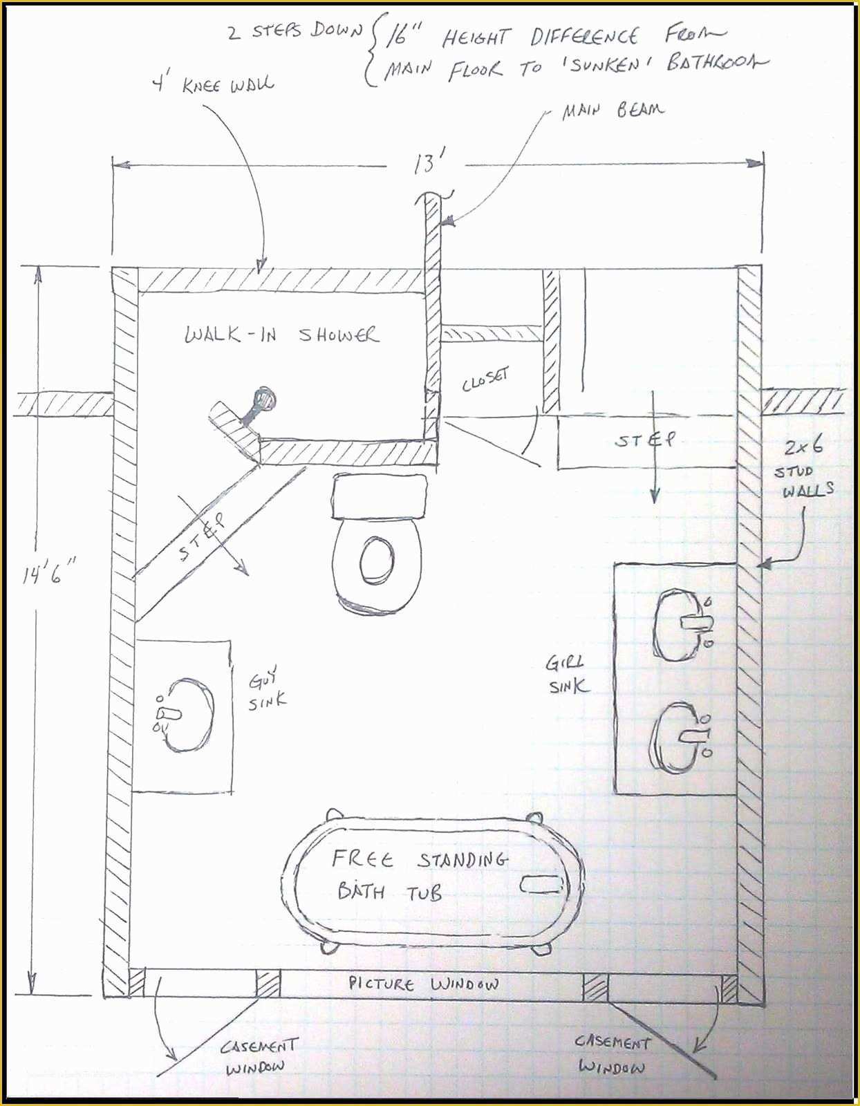 Free Online Bathroom Design Templates Of Floor Plan Layout Large Shower Bathroom