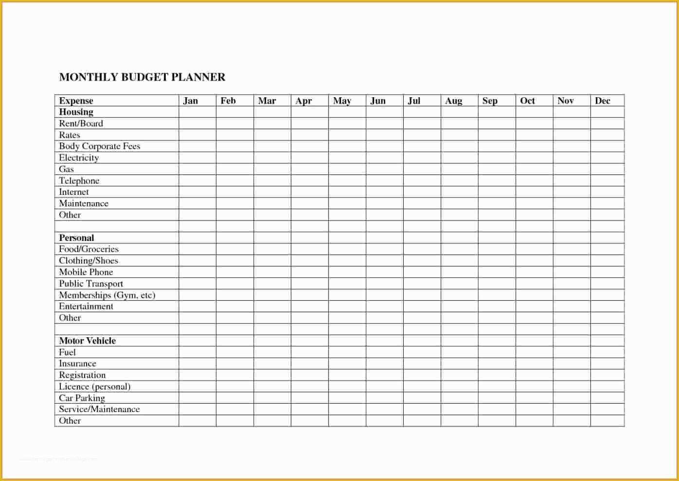 Free Online Budget Planner Template Of 10 Monthly Bud Planner Spreadsheet