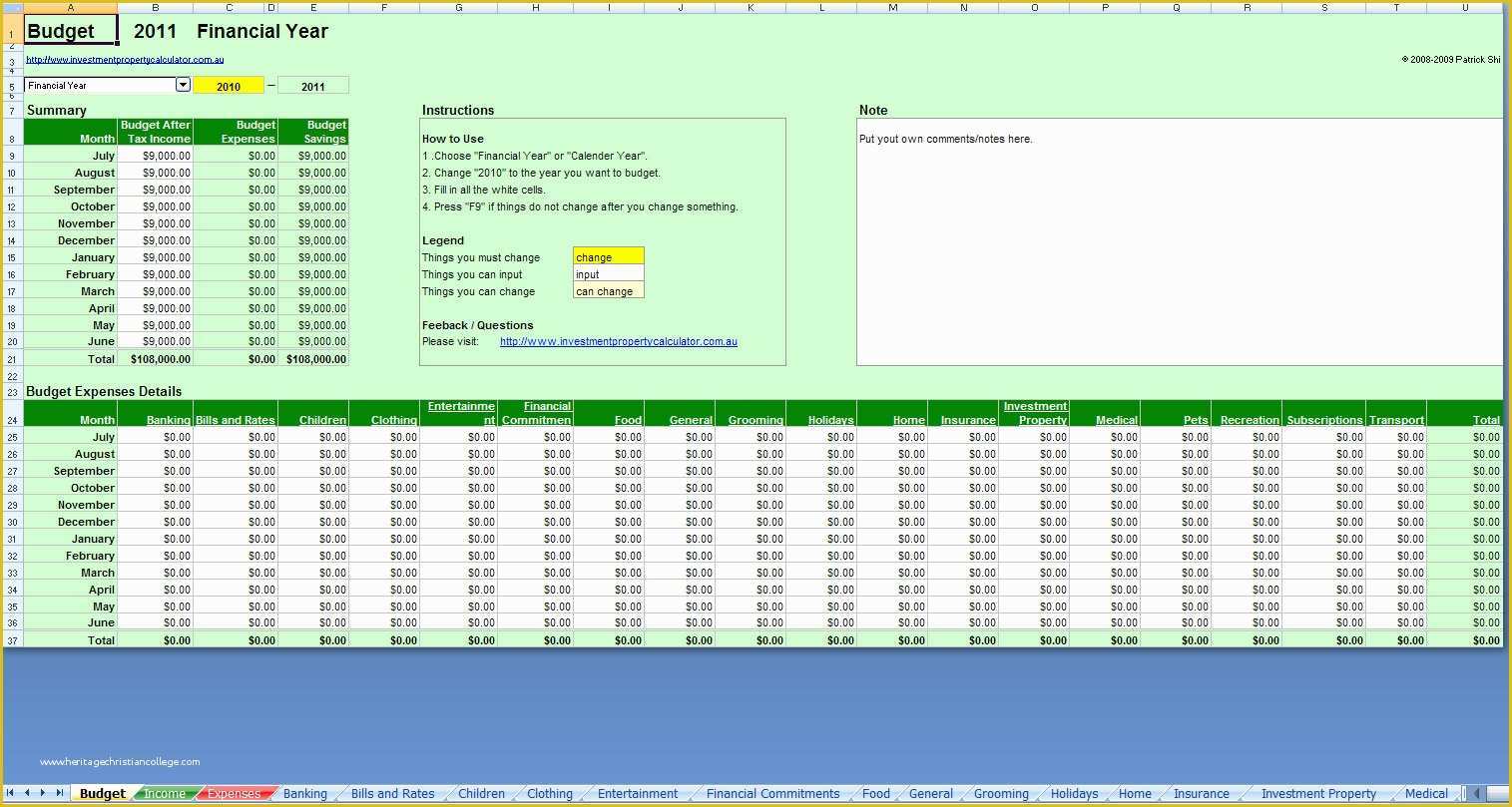 Free Online Budget Planner Template Of Free Prehensive Bud Planner Spreadsheet Excel