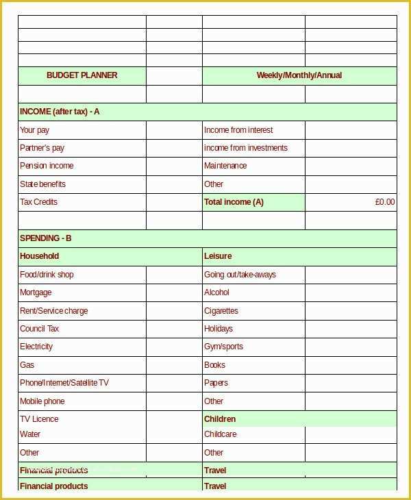 53 Free Online Budget Planner Template