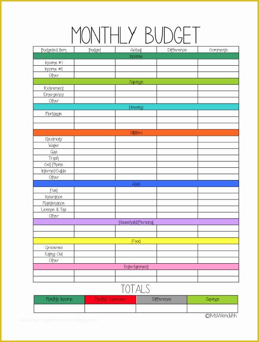 Free Online Budget Planner Template Of Printable Bud Planner