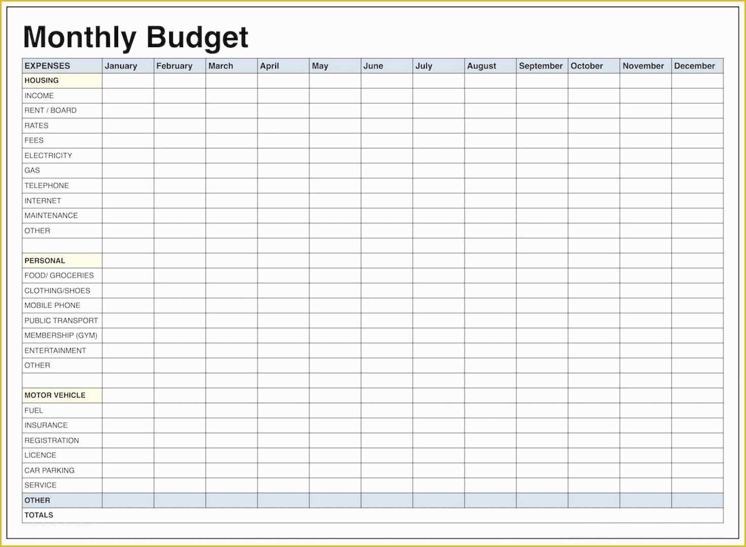 Free Online Budget Template Of Blank Monthly Bud Template Pdf