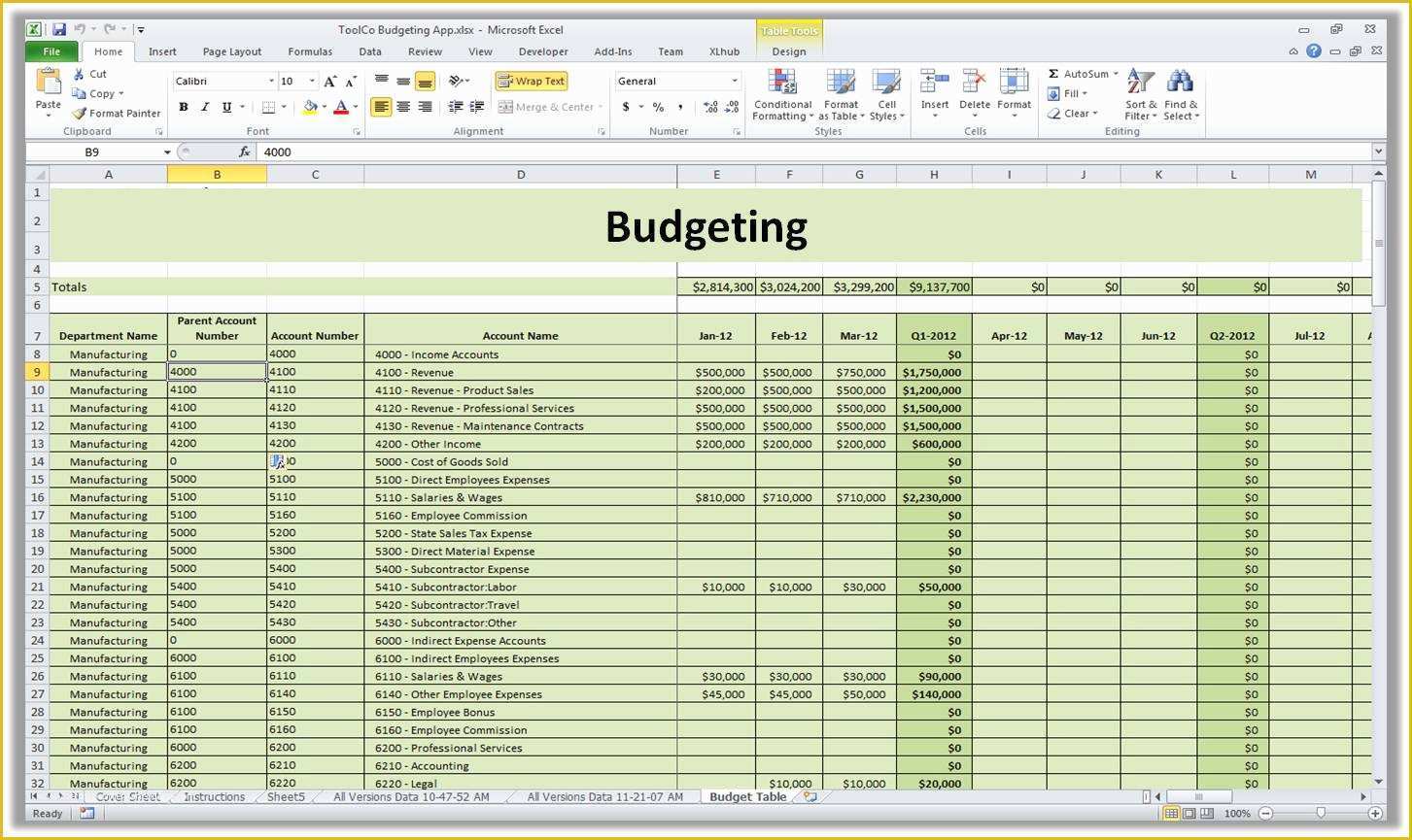 Free Online Budget Template Of Bud Ledger Template