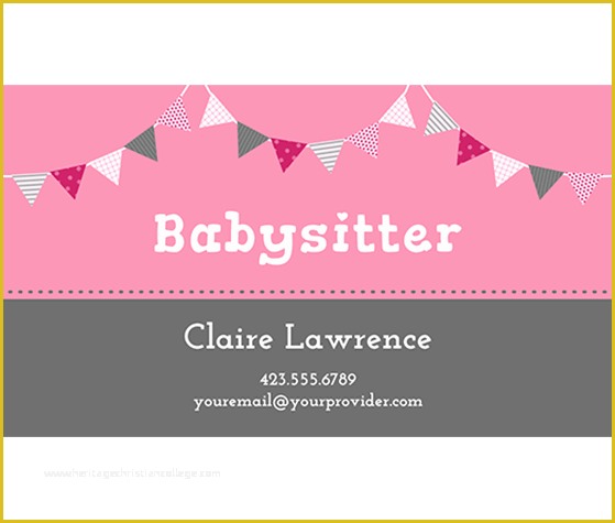 Free Online Business Card Templates Printable Of Download This Babysitter Business Card Template and Other
