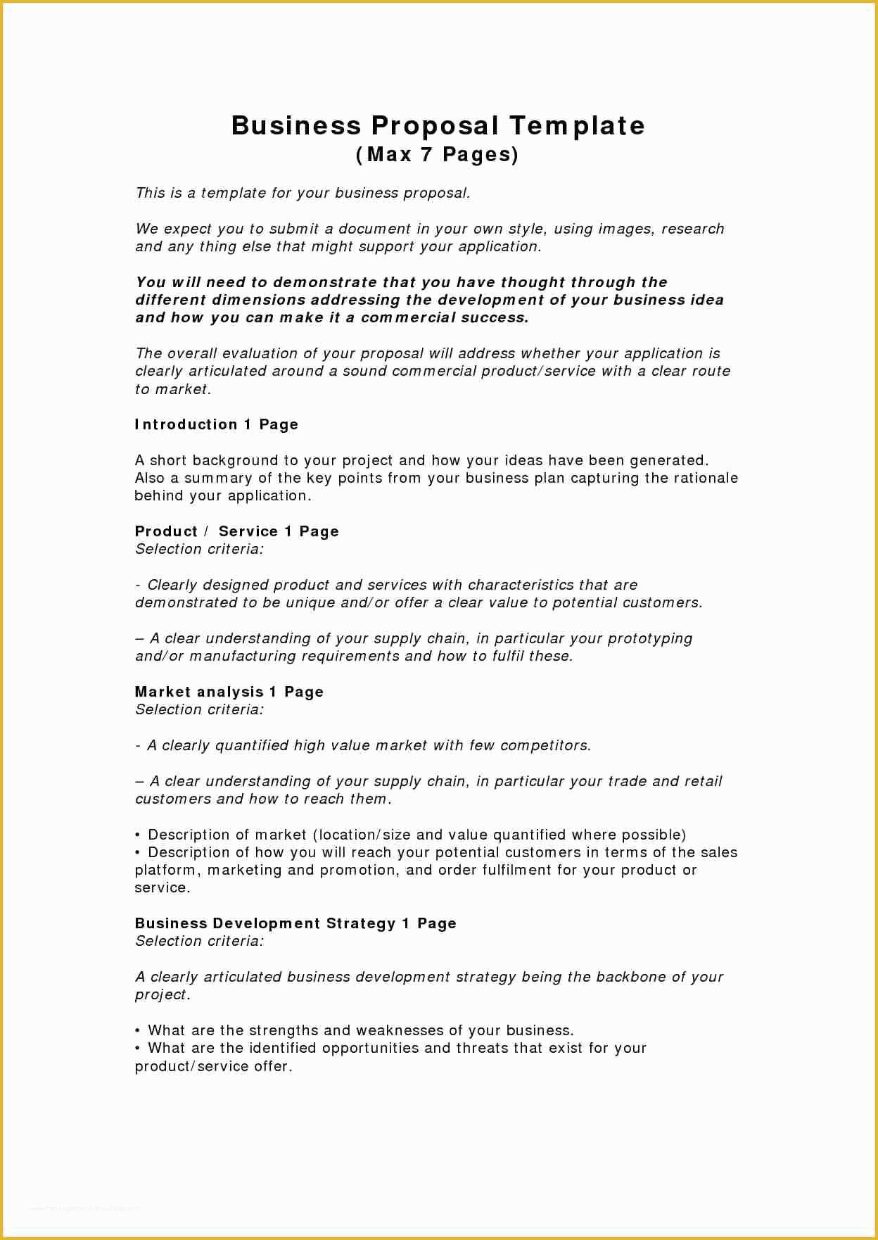 Free Online Business Proposal Template Of 5 Sample Of A Business Proposal Pdf