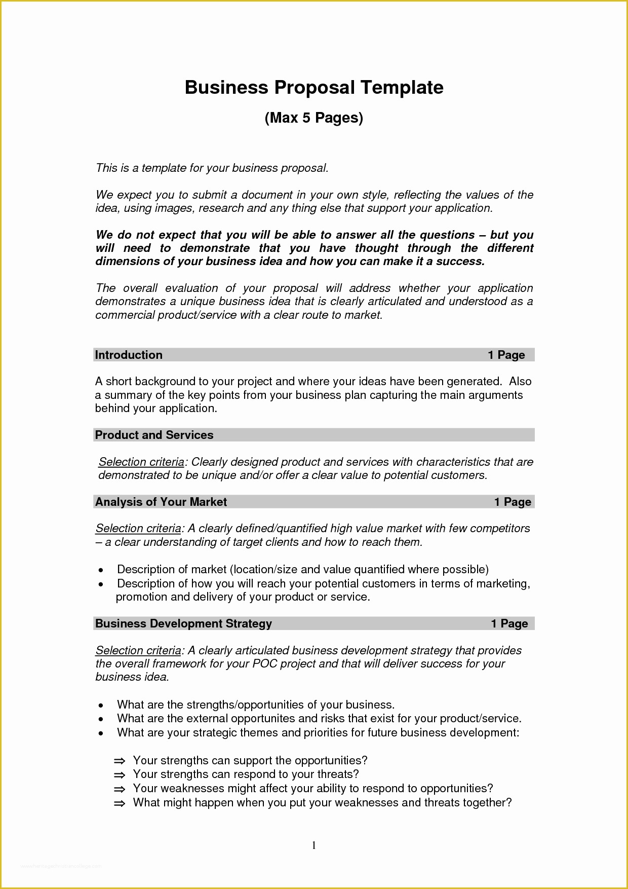 Free Online Business Proposal Template Of Business Proposal Templates Examples