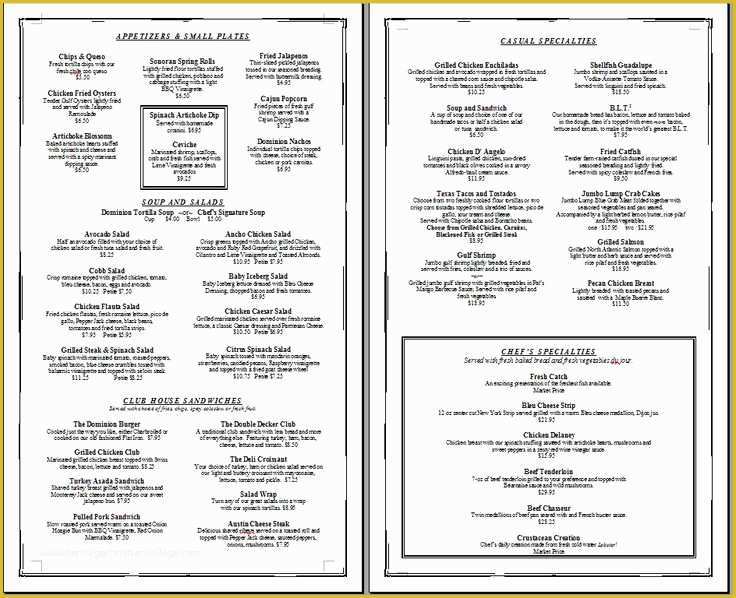 Free Online Catering Menu Templates Of 7 Best Of Free Printable Menu Templates for Golf