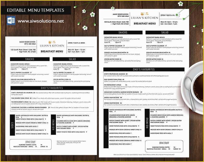 Free Online Catering Menu Templates Of Design & Templates Menu Templates Wedding Menu Food