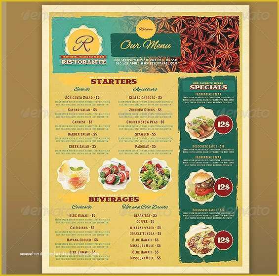 Free Online Catering Menu Templates Of Restaurant Menu Template