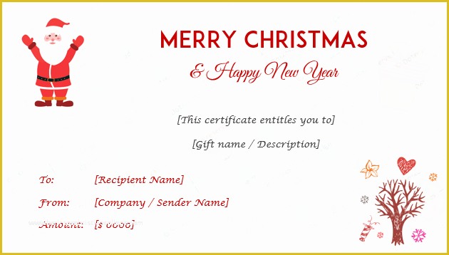 Free Online Christmas Card Templates Of 24 Christmas & New Year Gift Certificate Templates