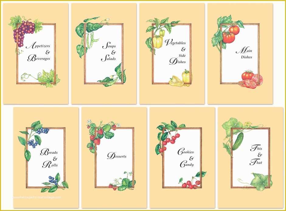 Free Online Cookbook Template Of 8 Best Of Free Printable Recipe Divider Templates