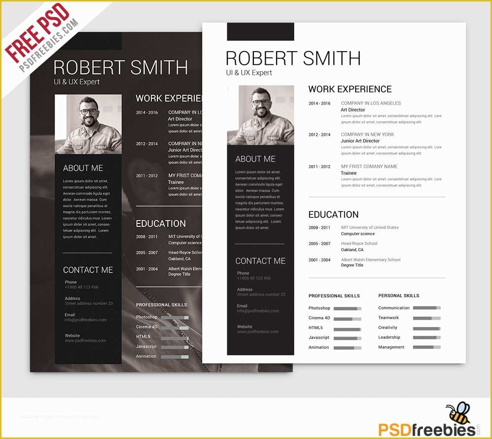 Free Online Cv Templates Of 25 Best Free Resume Cv Templates Psd Download