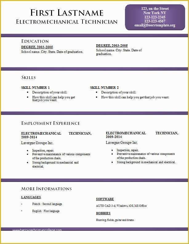 Free Online Cv Templates Of Free Cv Resume Templates 170 to 176 – Free Cv Template