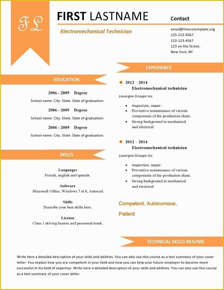 Free Online Cv Templates Of Free Cv Resume Templates 480 to 487 – Free Cv Template