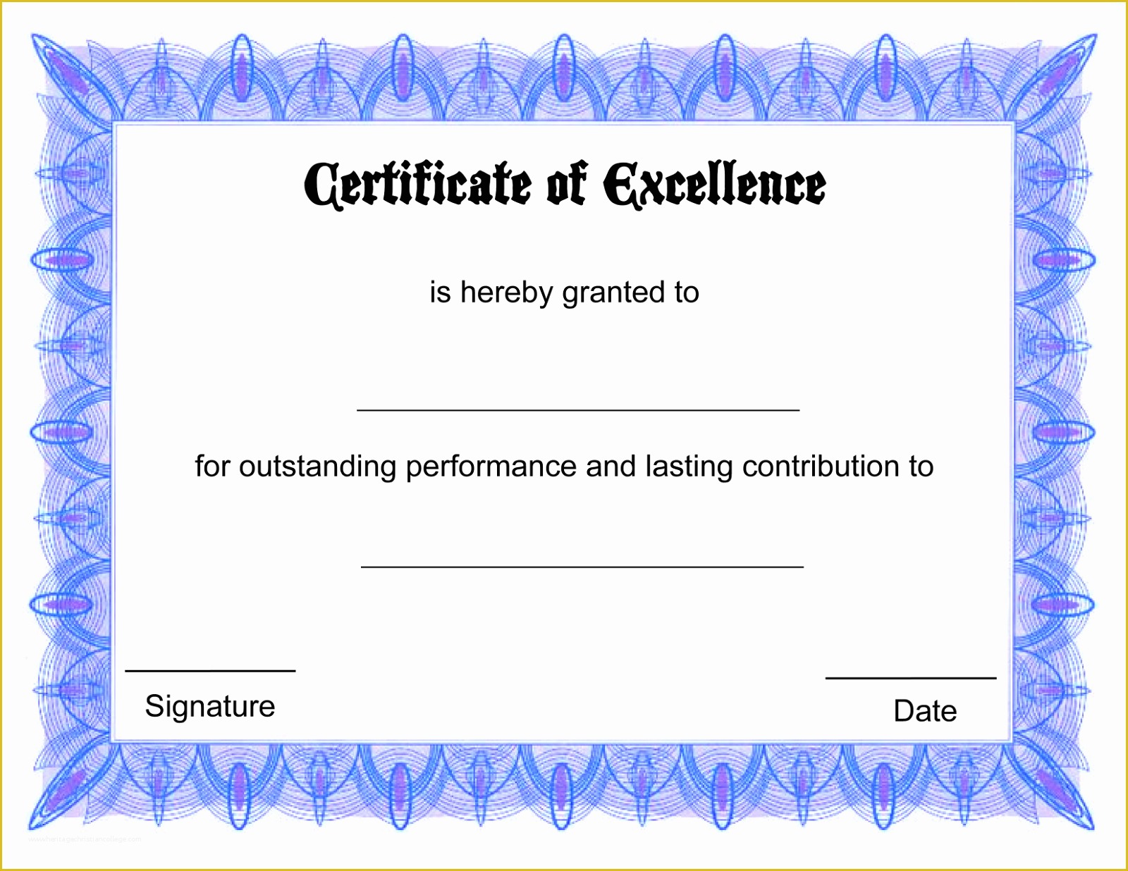 Free Online Diploma Templates Of Blank Certificate Templates to Print