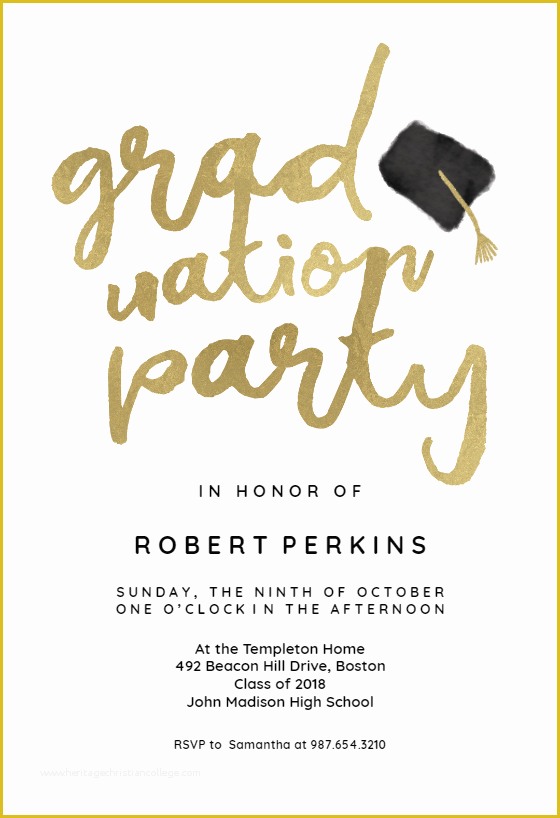 Free Online Graduation Party Invitation Templates Of Hats Off Free Graduation Party Invitation Template