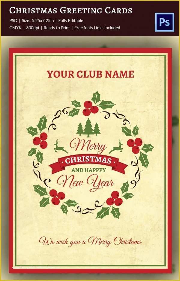Free Online Greeting Card Templates Of 120 Christmas Greeting Card Templates Free Psd Eps Ai