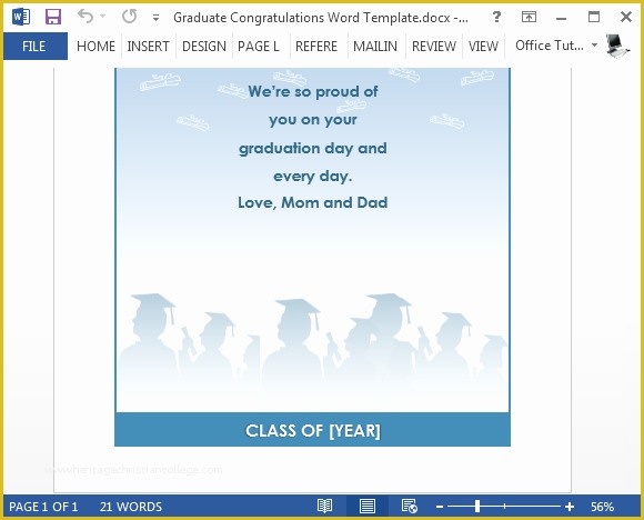 Free Online Greeting Card Templates Of Free Graduation Congratulations Card Template for Word