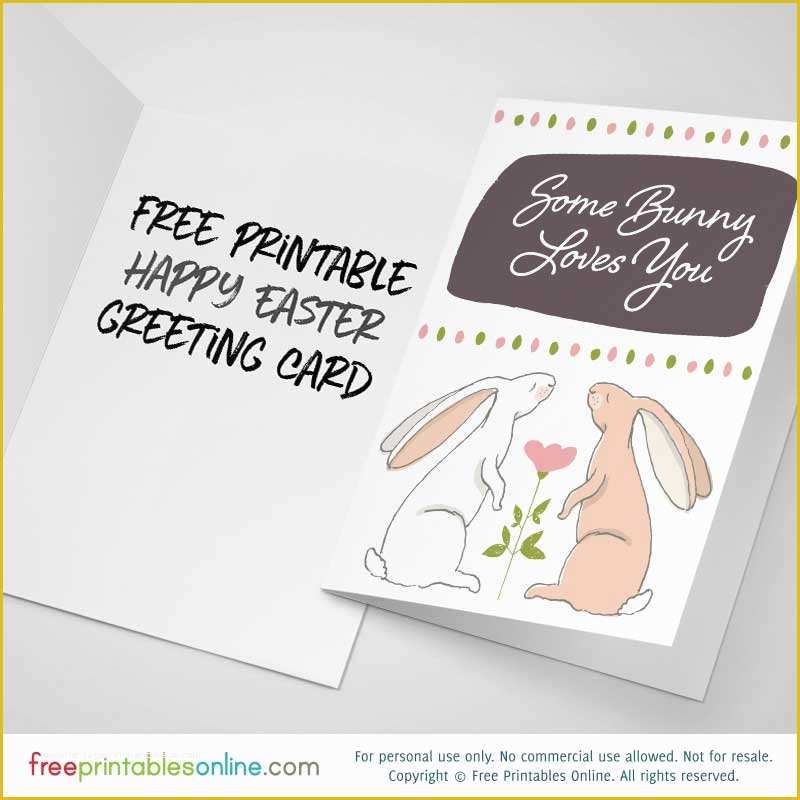 Free Online Greeting Card Templates Of some Bunny Loves You Cute Printable Easter Card