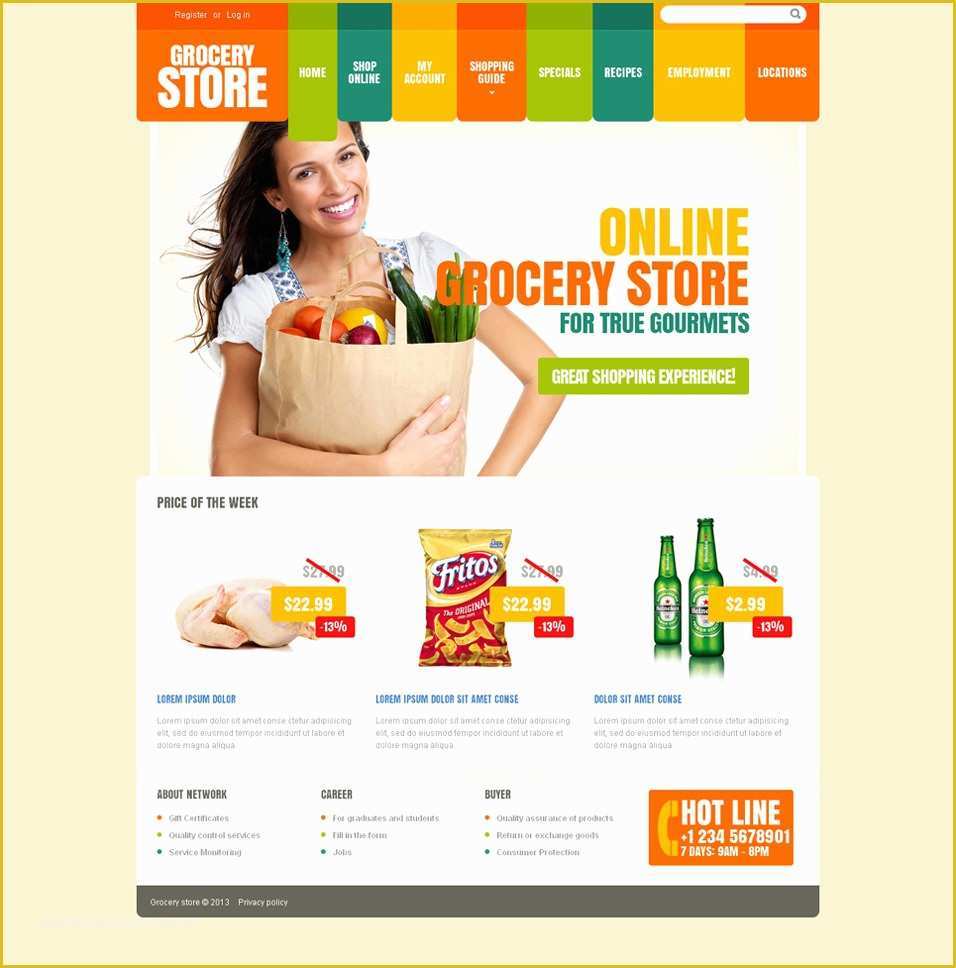 Free Online Grocery Website Template Of 6 Line Grocery Shopping Website Templates Website