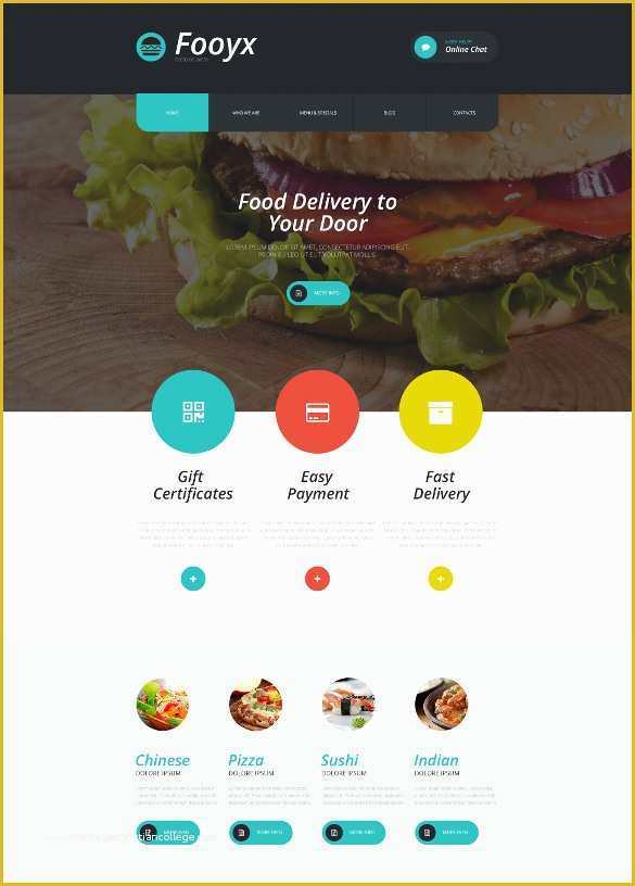 Free Online Grocery Website Template Of Food Recipe Blog Website Templates &amp; themes
