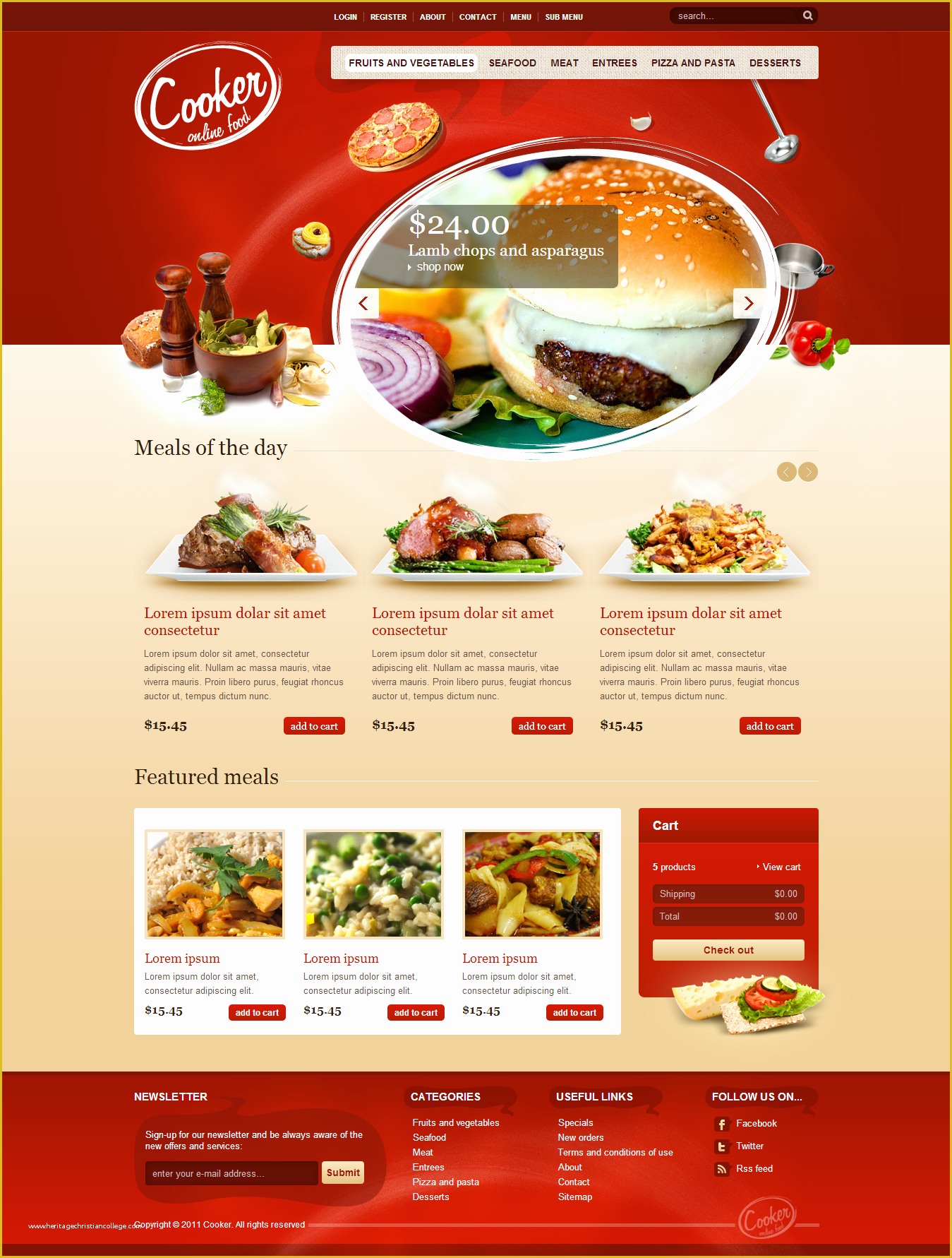 Free Online Grocery Website Template Of Restaurant Fast Food Takeaway Pizza Website Templates