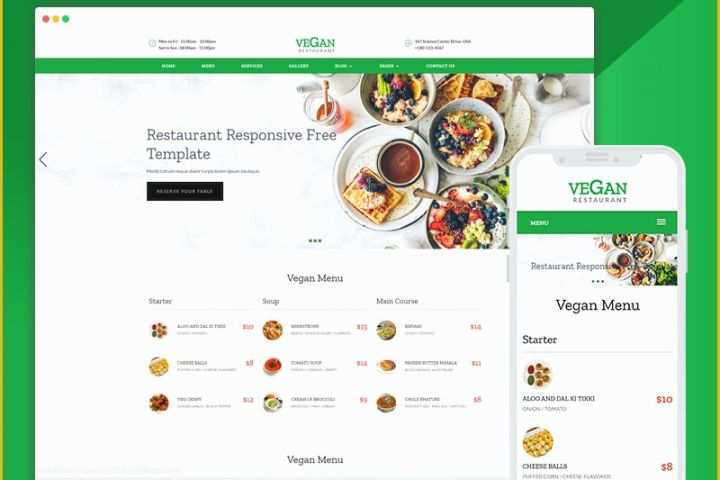 Free Online Grocery Website Template Of Vegan Beautiful Restaurant Website Design Psd Free Ease