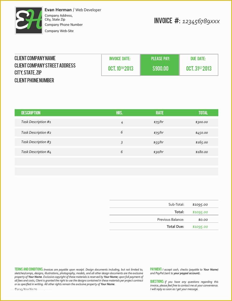 Free Online Invoice Template Of Herman