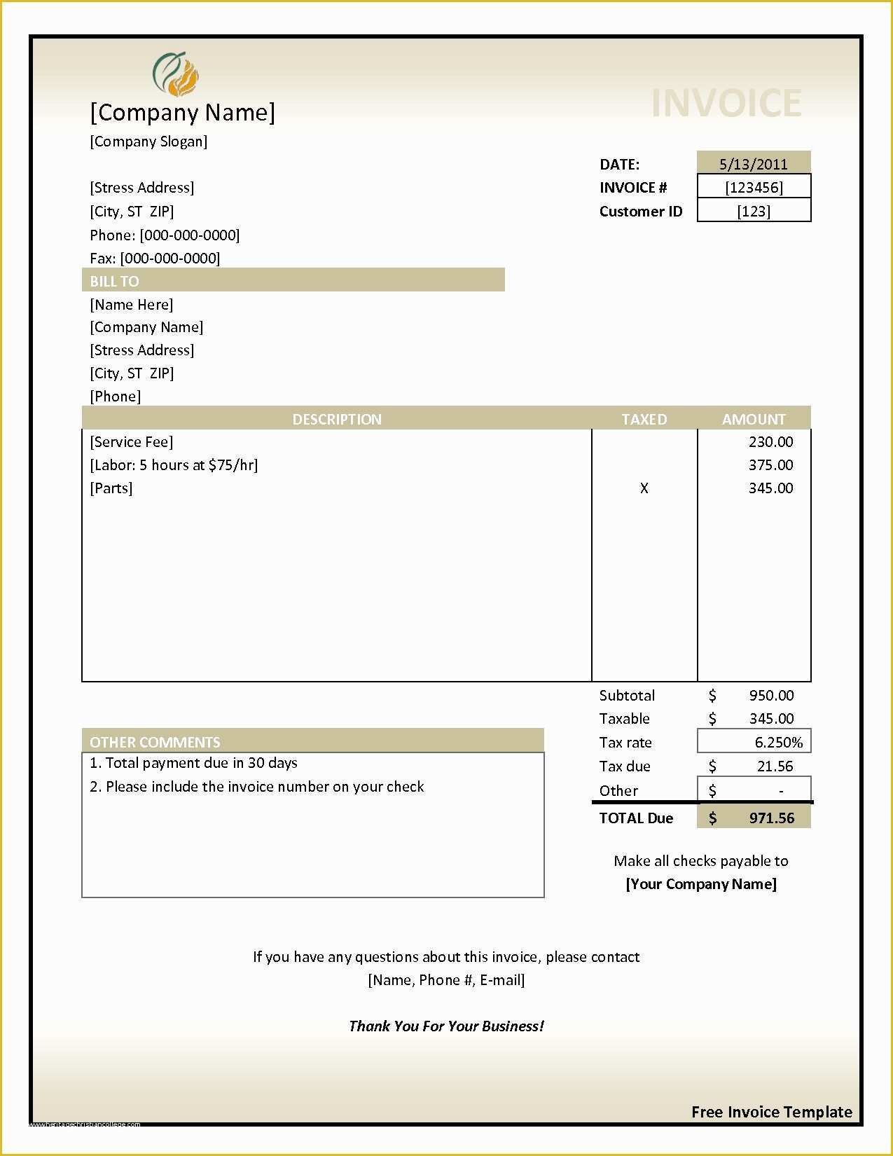 Free Online Invoice Template Of Sample Medical Invoice Invoice Template Ideas