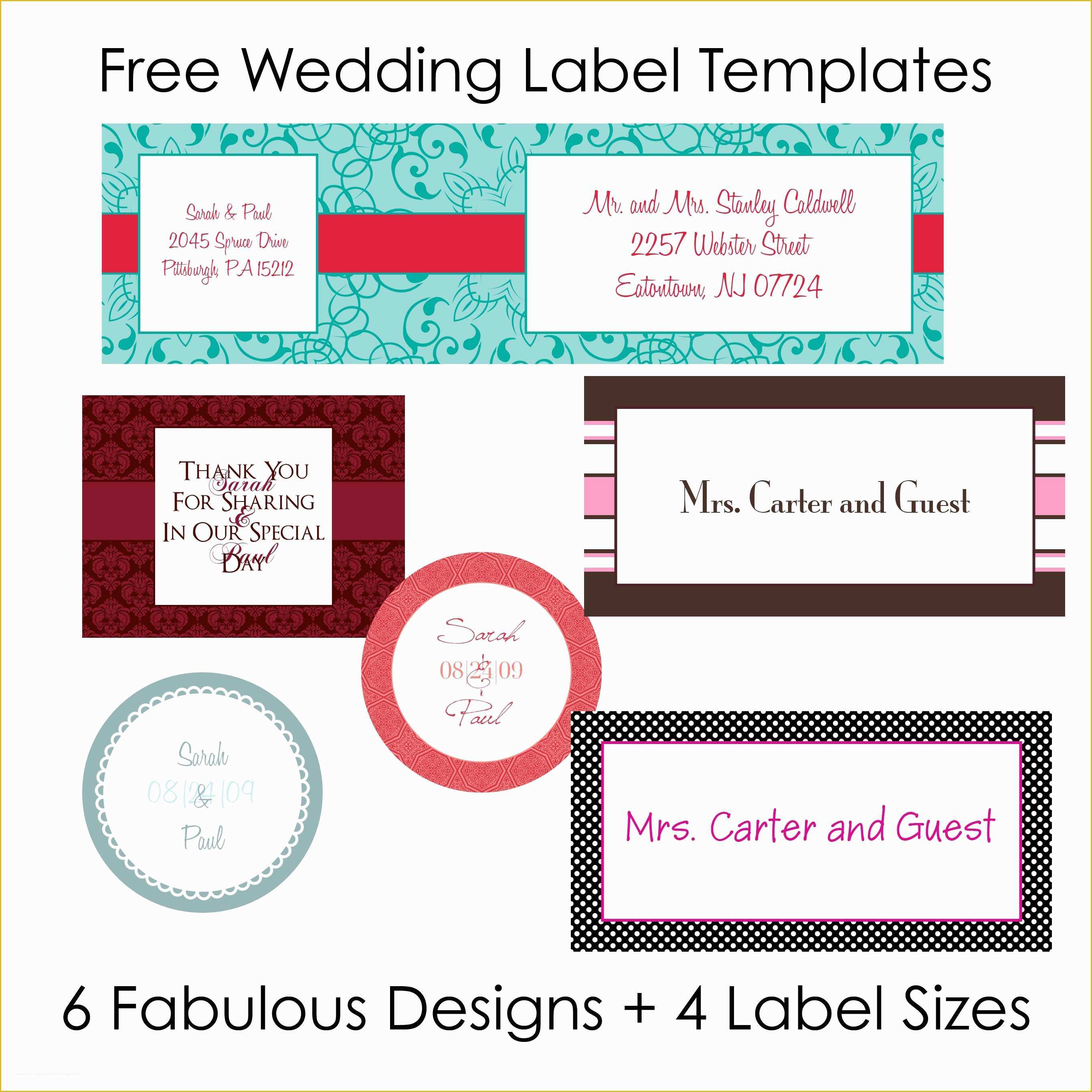 Free Online Label Templates Of Diy Wedding Labels for Free Collection Two