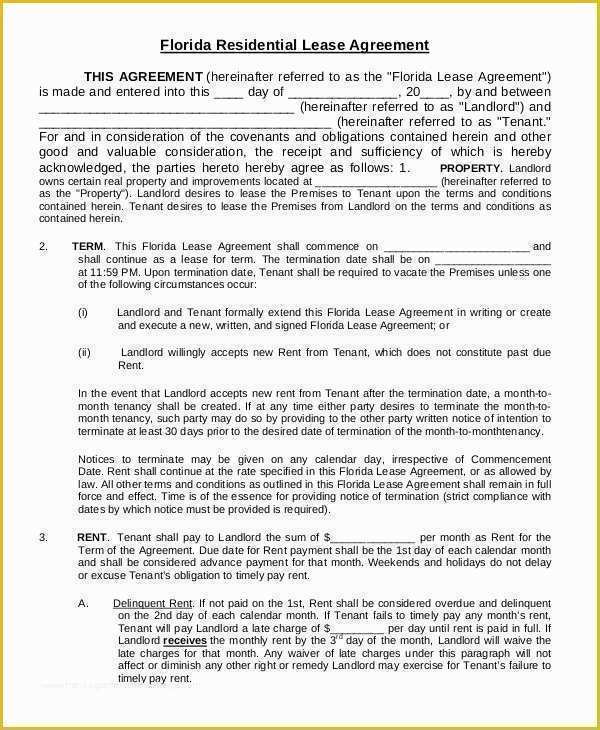 Free Online Lease Template Of 17 Printable Residential Lease Agreements