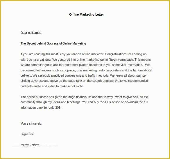 Free Online Letter Templates Of Marketing Letter Template 38 Free Word Excel Pdf