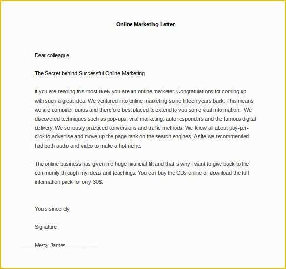 Free Online Letter Templates Of Marketing Letter Template 38 Free Word Excel Pdf