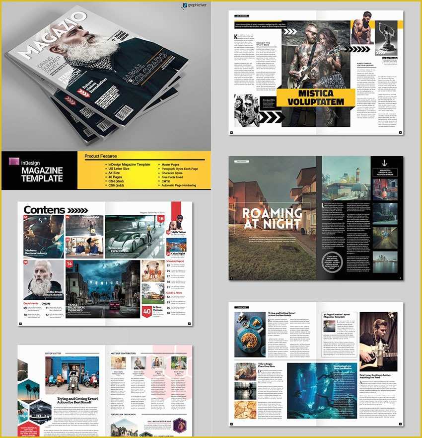 Free Online Magazine Template Of 20 Magazine Templates with Creative Print Layout Designs