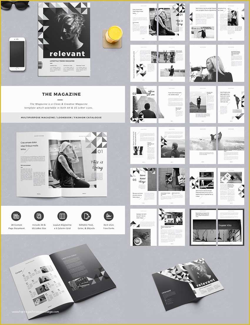 Free Online Magazine Template Of 20 Magazine Templates with Creative Print Layout Designs