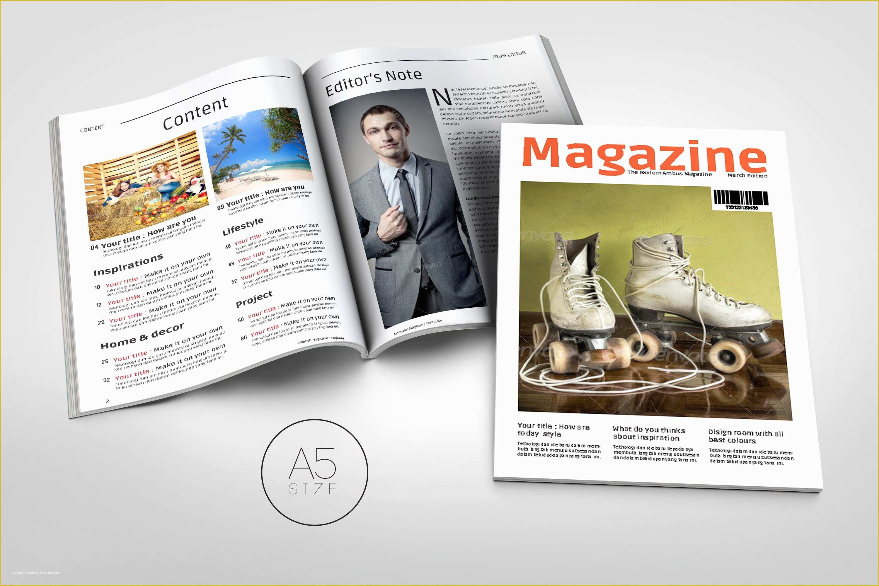 Free Online Magazine Template Of A5 Magazine Template Magazine Templates Creative Market