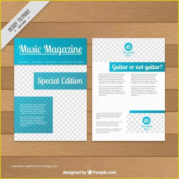 Free Online Magazine Template Of Music Magazine Template Vector
