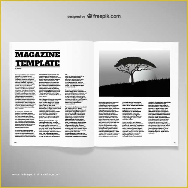 Free Online Magazine Template Of Opened Magazine Blank Page Template Vector