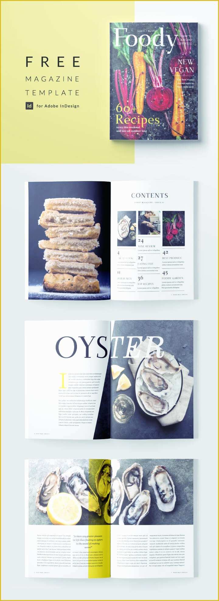 Free Online Magazine Template Of Stylish Food Magazine Template for Indesign