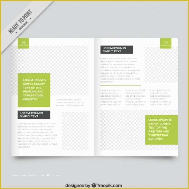 Free Online Magazine Template Of White Magazine Template with Green Parts Vector