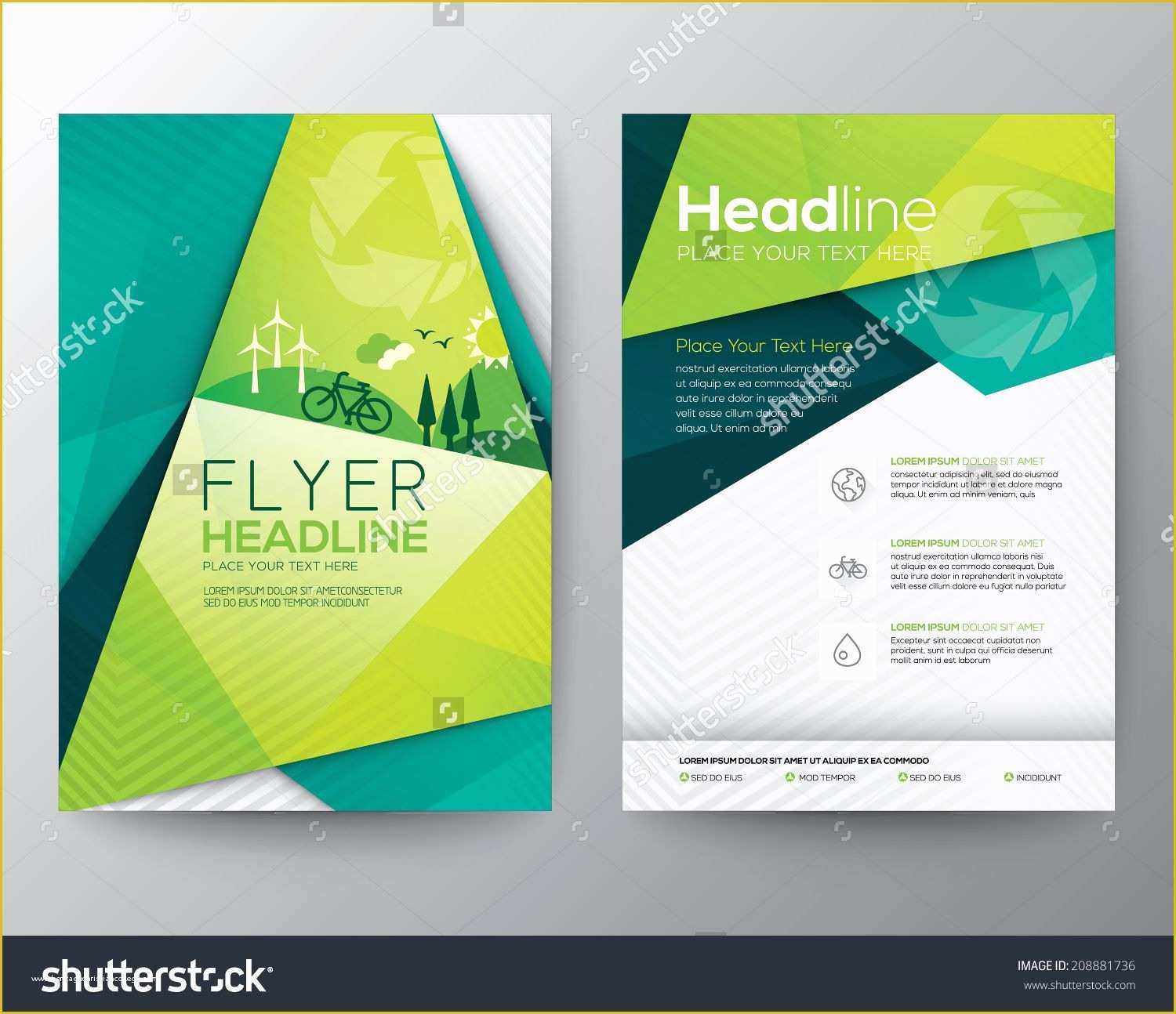 Free Online Mailer Design Templates Of Abstract Triangle Brochure Flyer Design Vector Template In