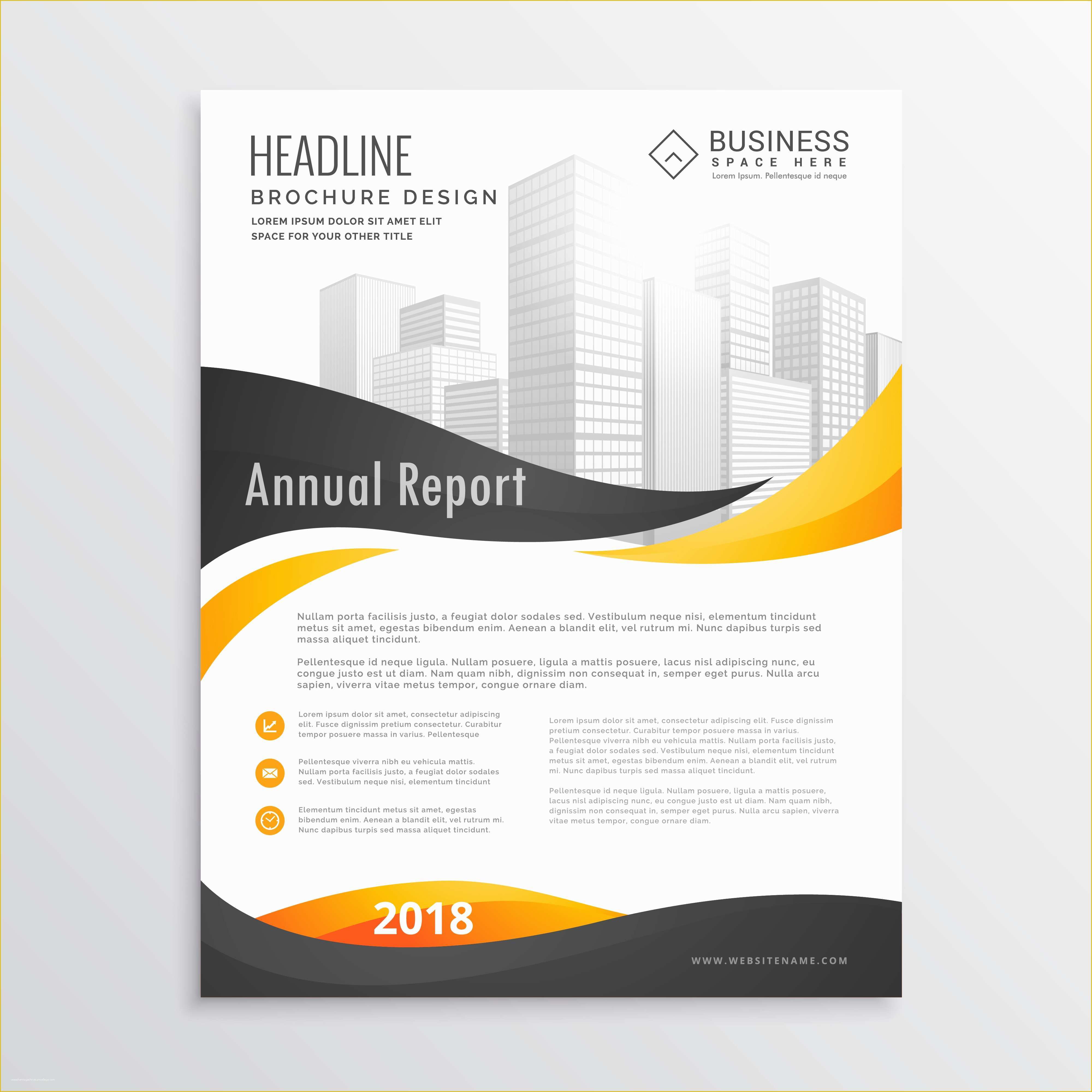 Free Online Mailer Design Templates Of Modern Brochure Flyer Template Design with Yellow and